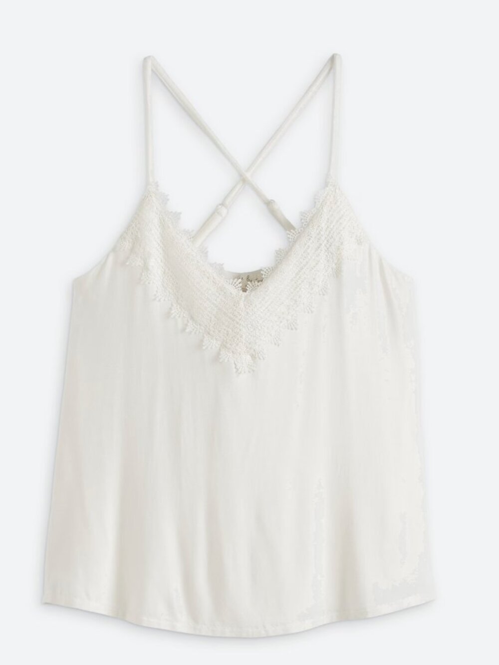 Nine Britton Bahari Lace Detail Cami Ivory V-Neck Tank Top Size M